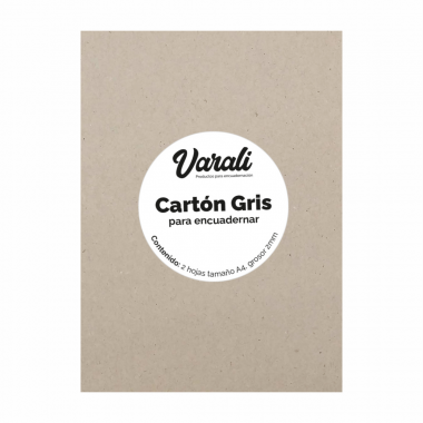 PAQUETE CARTÓN PARA ENCUADERNAR GRIS A4 2MM (100PZ)