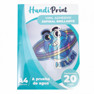 VINIL ADH ESPIRAL BILLANTE INKJET A4*20 HANDI PRINT