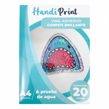 VINIL ADH CONFFETI BRILLANTE INKJET A4*20 HANDI PRINT