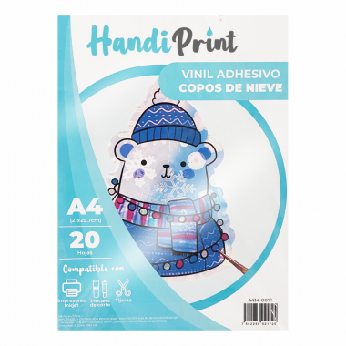 VINIL ADH HOLOGRÁFICO BRILLANTE INJET A4*20 HANDI PRINT