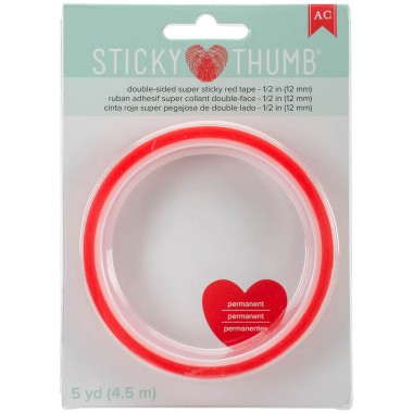 Cinta Doble Cara Super Pegajosa Roja 1/2´´ (5yd) | 340264