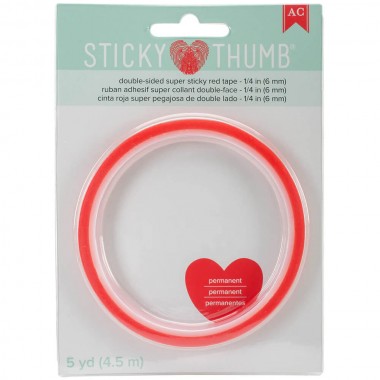 Cinta Doble Cara Super Pegajosa Roja 1/4´´ (5yd) | 340263