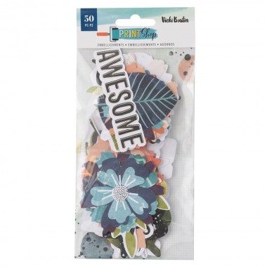 Adornos Para Scrapbook Floral 50pz | 34013852