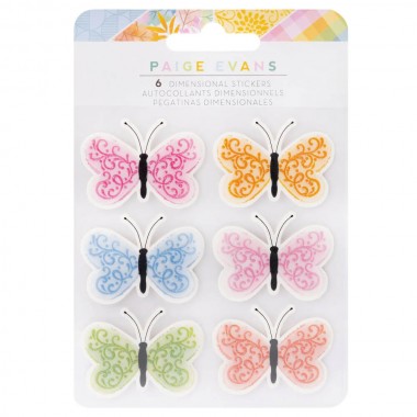 Stickers Dimensionales Paige Evans Mariposas 6pz | 34013802