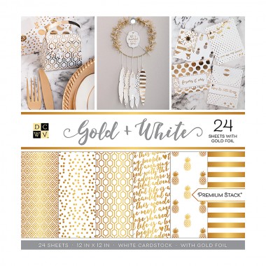 Cartulina Oro Y Blanco Foil 12x12´´ | PS-005-00599