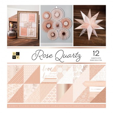 Cartulina Rosa Quarzo Con Foil Rosa Oro 12X12´´ | PS-005-00561