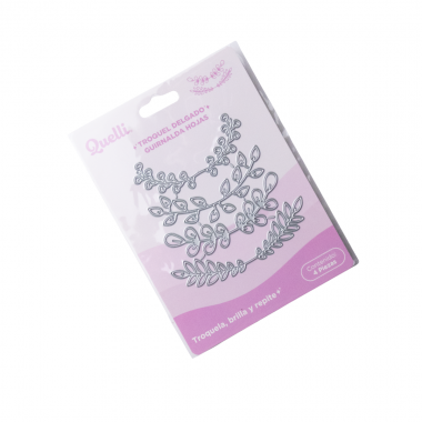 TROQUEL DELGADO GUIRNALDA HOJAS 4 PZA QUELLI