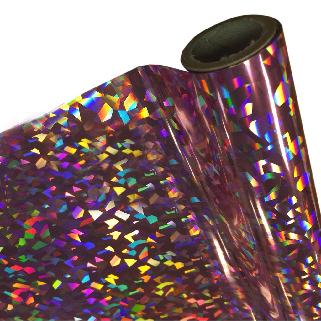 Papel Foil Luminos Holográficos Grietas Rosa