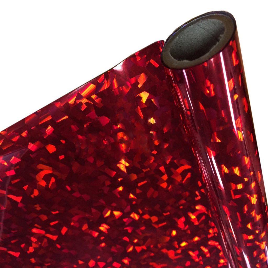 Papel Foil Luminos Holográficos Grietas Rojo