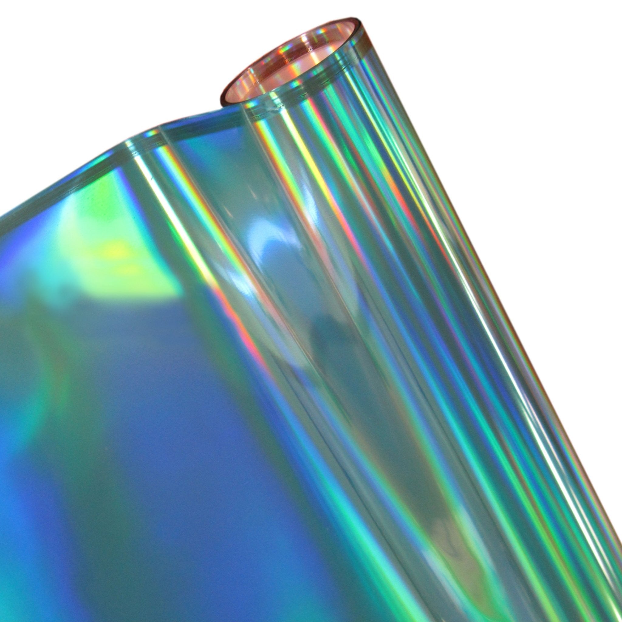 Papel Foil Luminos Holográficos Rainbow Azul