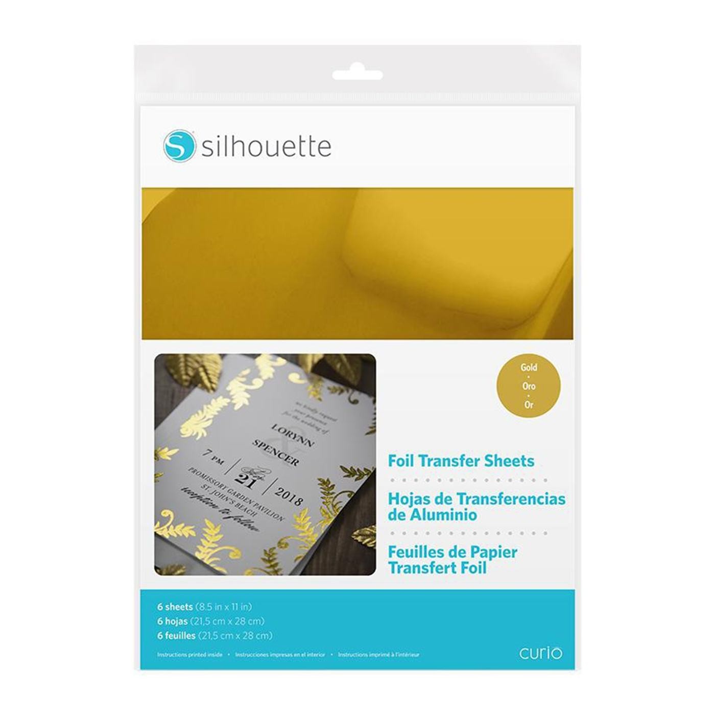 Hoja de Foil para Efectos Metálicos en Frío Oro  Silhouette