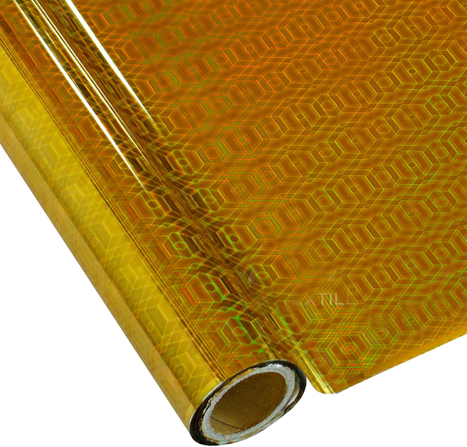 Papel Foil Luminos Holográficos  Círculos Oro