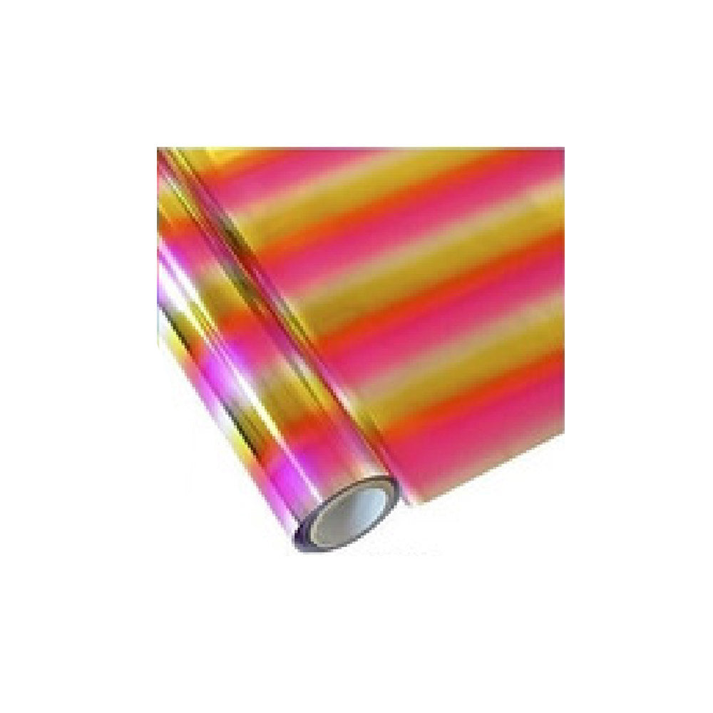 Papel Foil Luminos Holográficos Arcoíris Rosa Oro