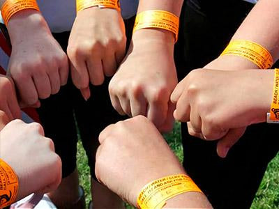 Pulseras de papel Tyvek Desechable Amarillo Neón 3/4" x 10"