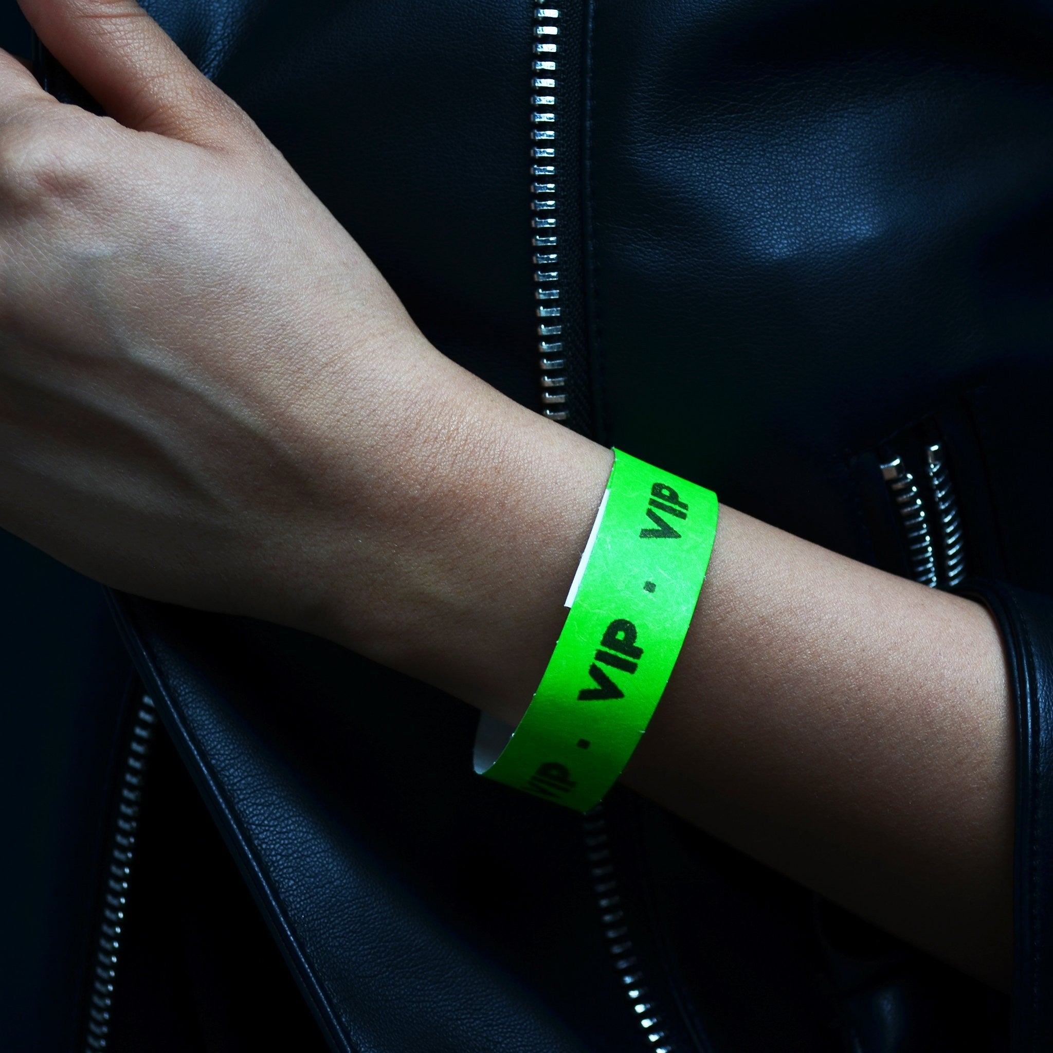 Pulseras de papel Tyvek Desechable Verde Neón 3/4" x 10"