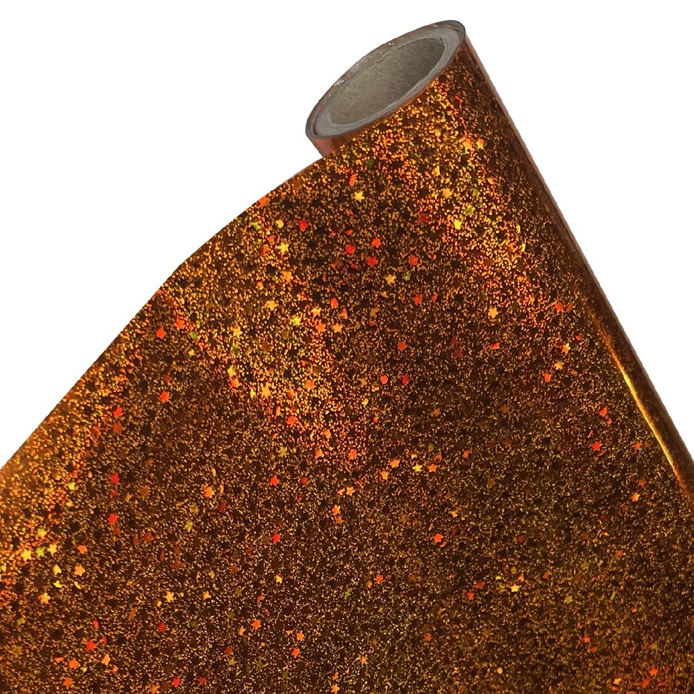 Papel Foil Luminos Holográficos Glitter Naranja