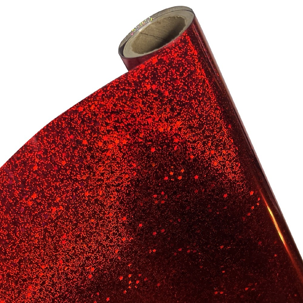 Papel Foil Luminos Holográficos Glitter Rojo