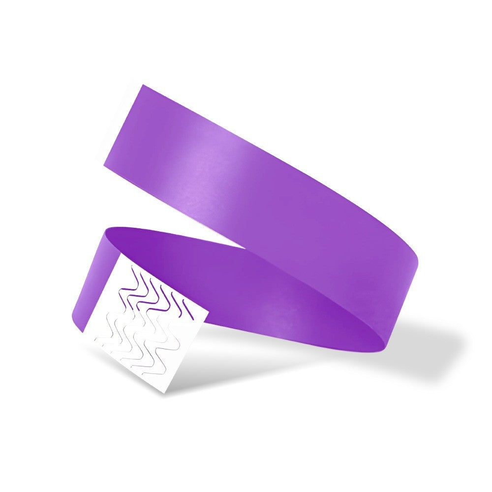 Pulseras de papel Tyvek desechable Morado 3/4" x 10"