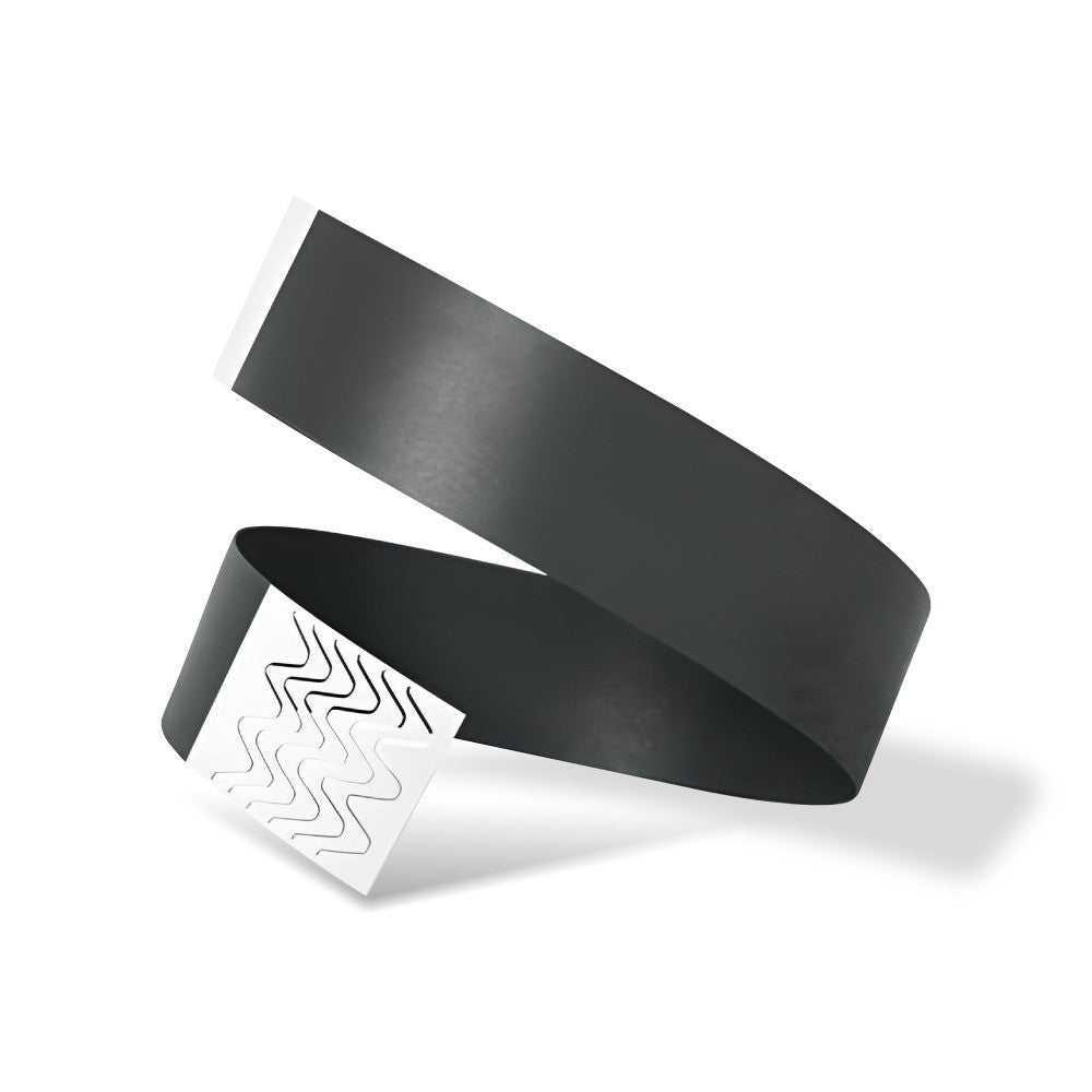 Pulseras de papel Tyvek desechable Negro 3/4" x 10"