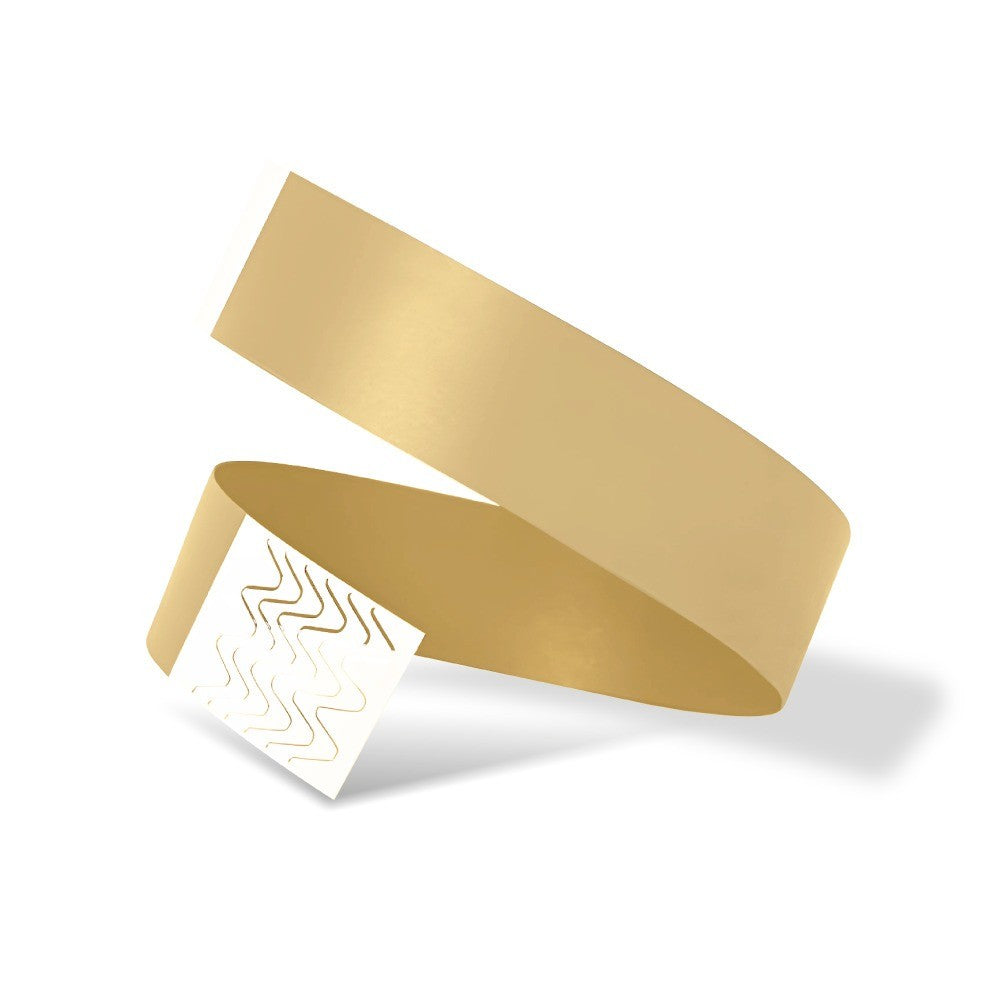 Pulseras de papel Tyvek desechable Dorado 3/4" x 10"