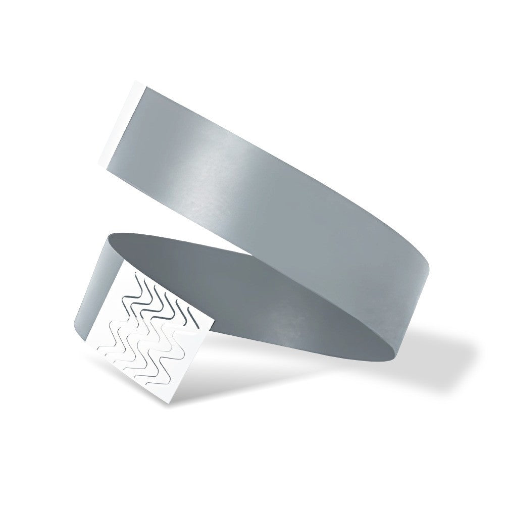 Pulseras de papel Tyvek desechable Plata 3/4" x 10"