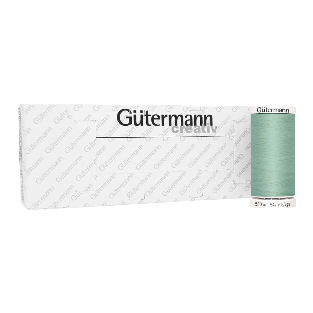 Hilo Gütermann Menta para Bordar de 500m caja con 5 carretes