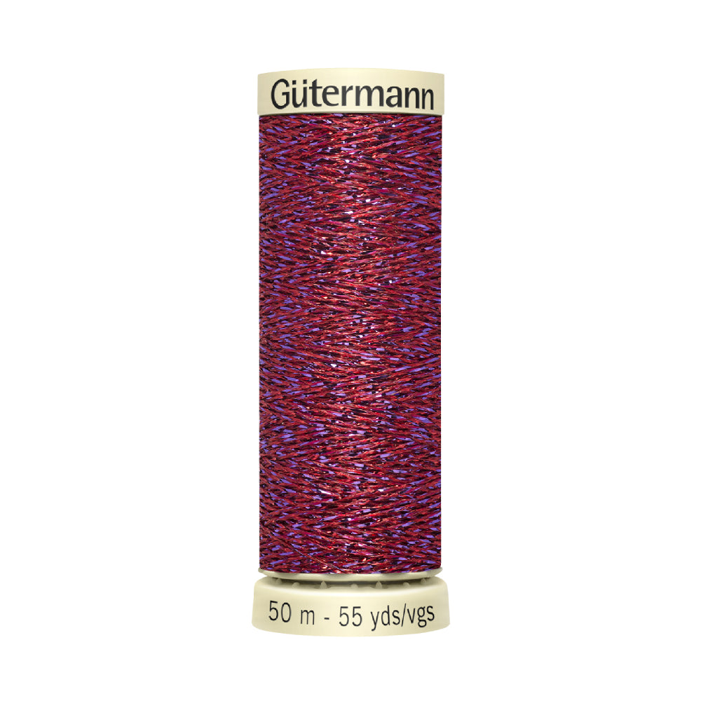 Hilo Magenta Gütermann metalizado para Bordar de 50m caja con 5 carretes