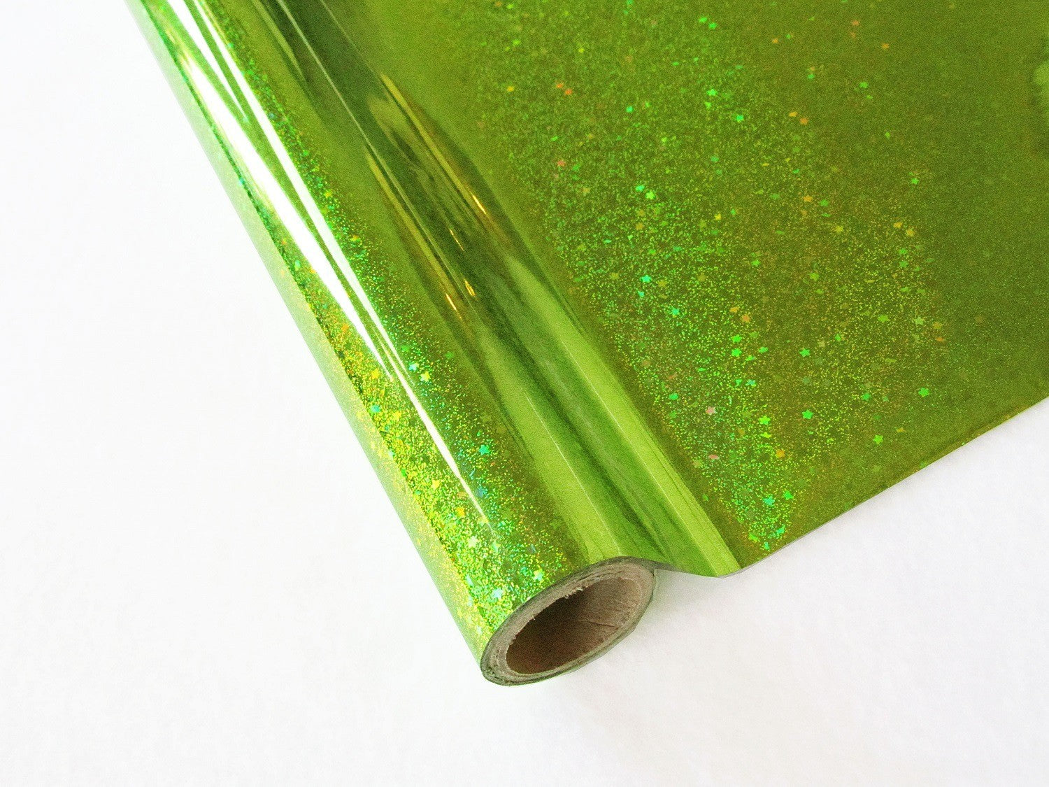 Papel Foil Luminos Holográficos Verde Glitter