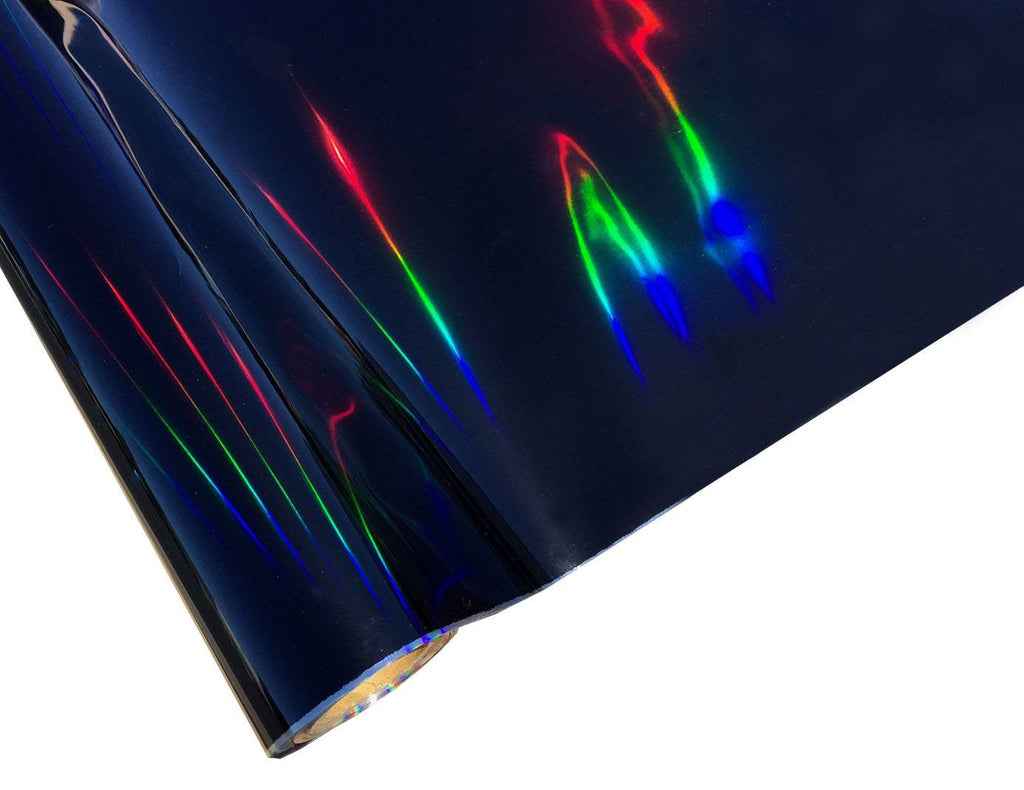 Papel Foil Luminos Holográficos Negro Iridiscent