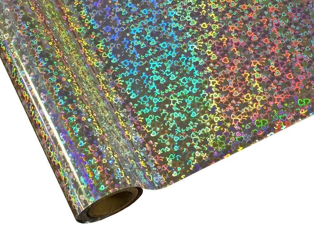 Papel Foil Luminos Holográficos Corazón Plata