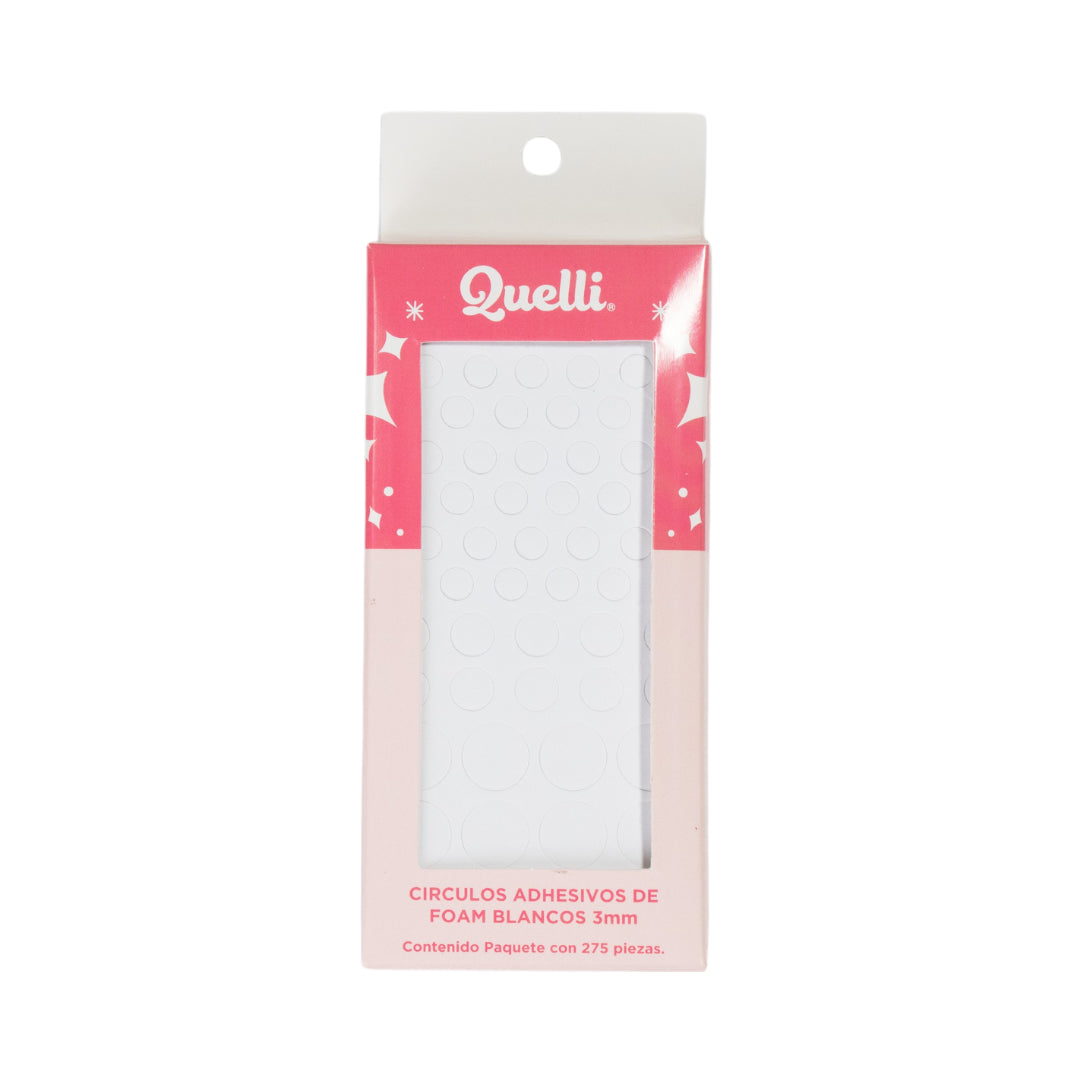 CIRCULOS ADHESIVOS DE FOAM BLANCOS 3MM QUELLI 275 PZS