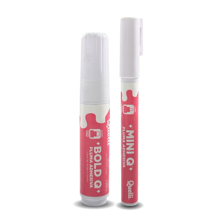 PAQUETE DE 2 PLUMAS ADHESIVAS 1MM Y 10MM DUO GLOW QUELLI