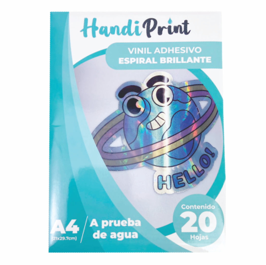 Vinil Adh Espiral Brillante Inkjet A4*20 Handi Print