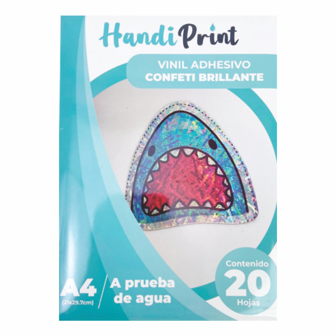 Vinil Adh Confetti Brillante Inkjet A4*20 Handi Print