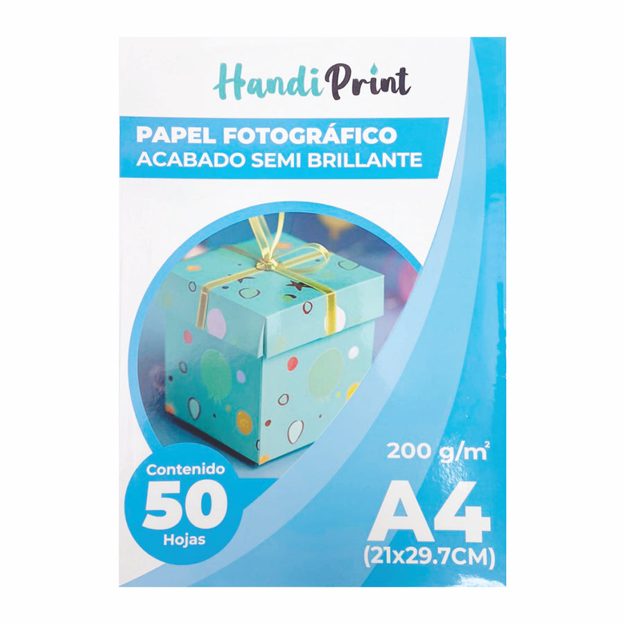 Papel Fotográfico Semi Brillante A4*50 200gr Handi Print