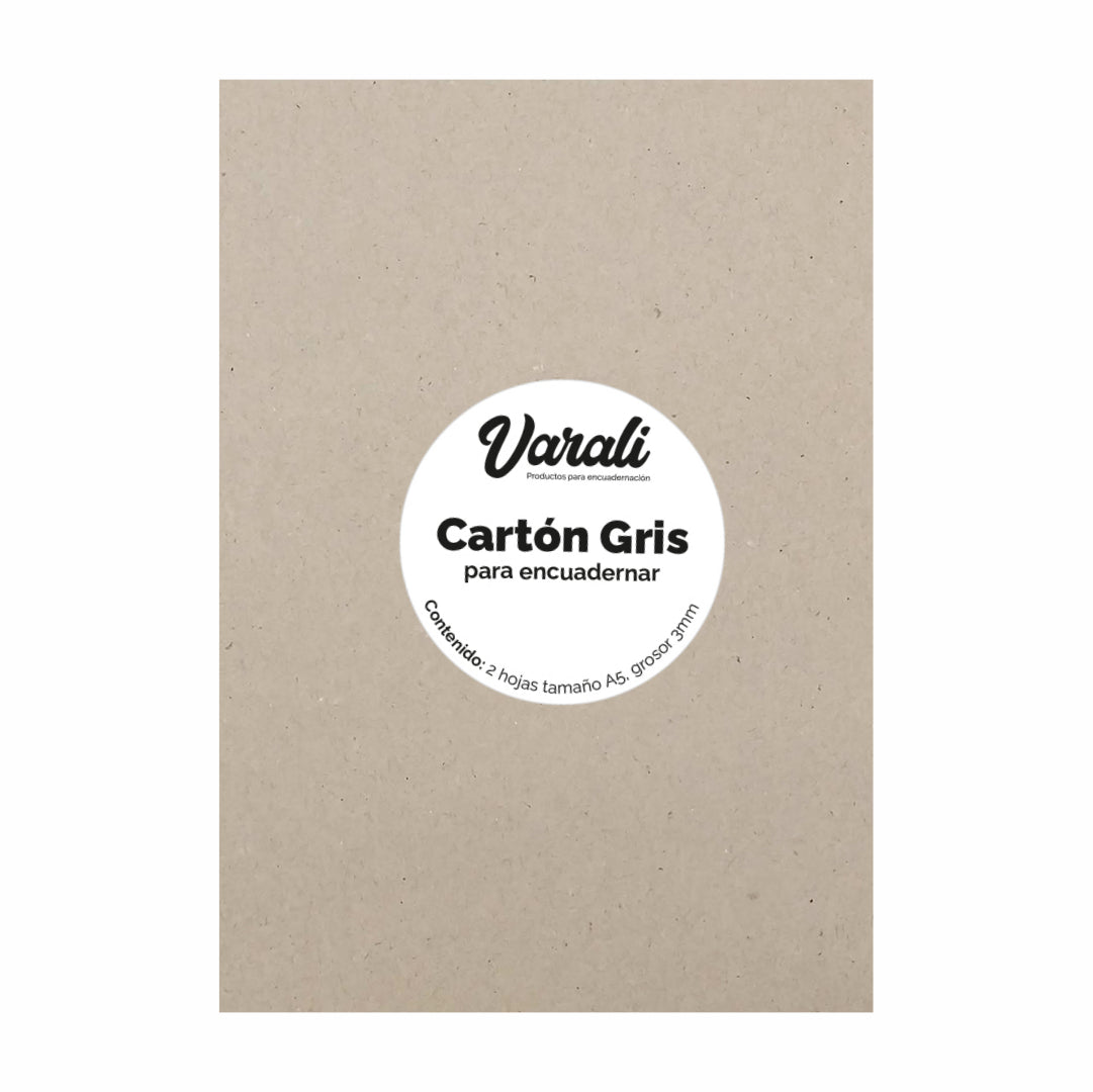 Paquete Cartón Para Encuadernar Gris A5 3mm (100PZ)
