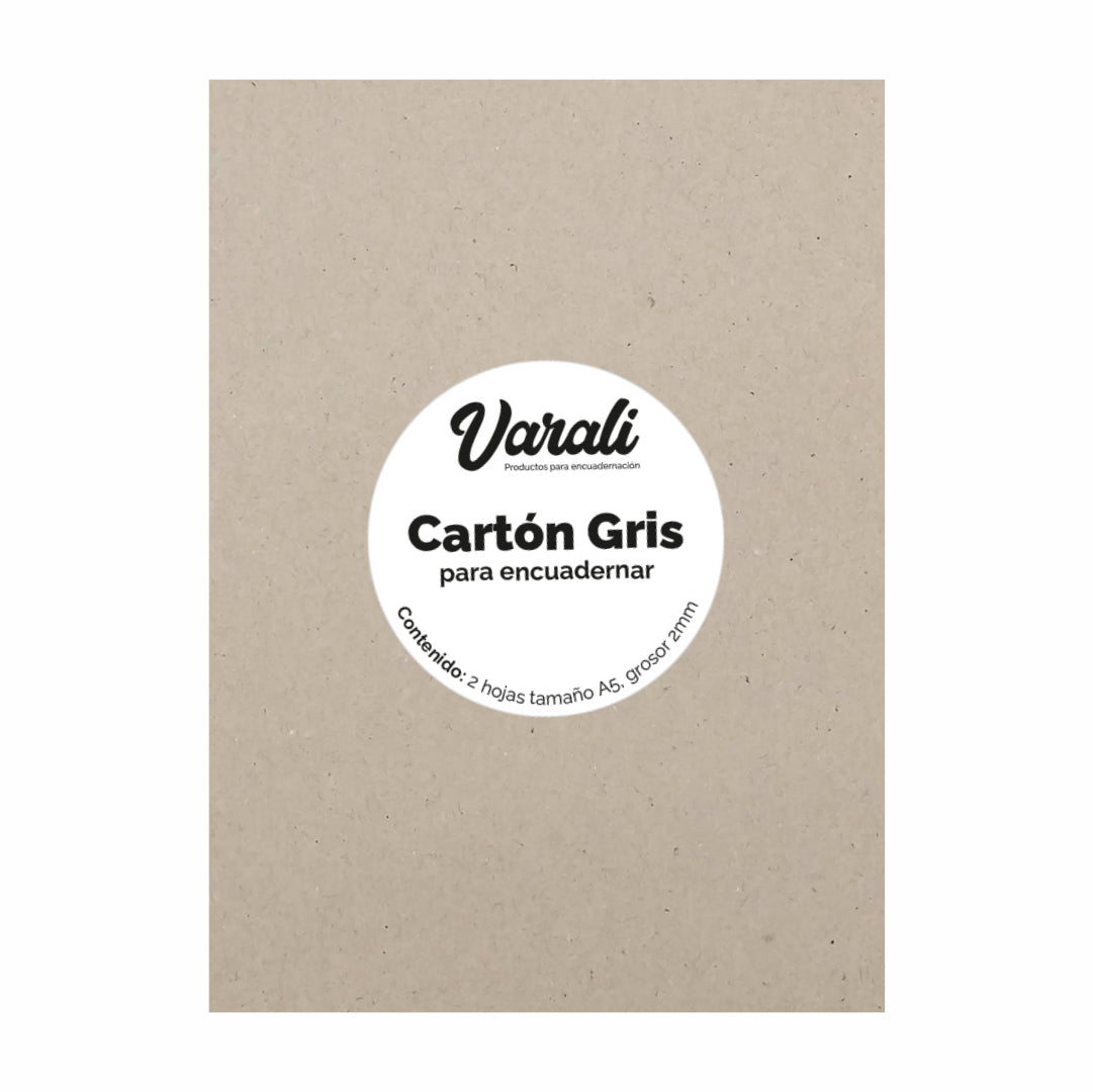 Paquete Cartón Para Encuadernar Gris A5 2mm (100Pz)