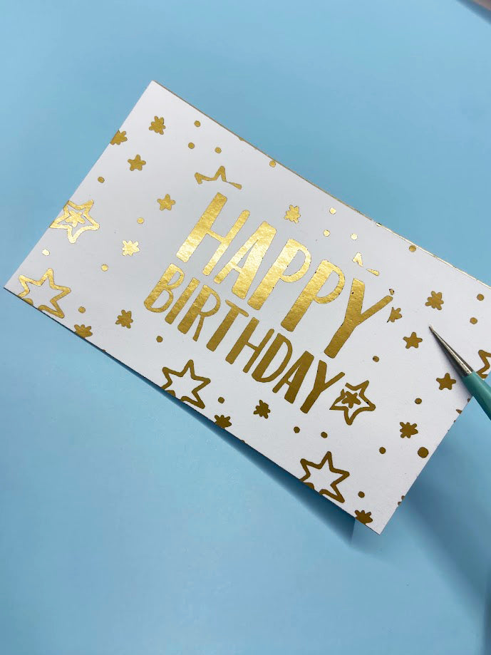 Papel Foil Luminos Holográficos Oro Mate