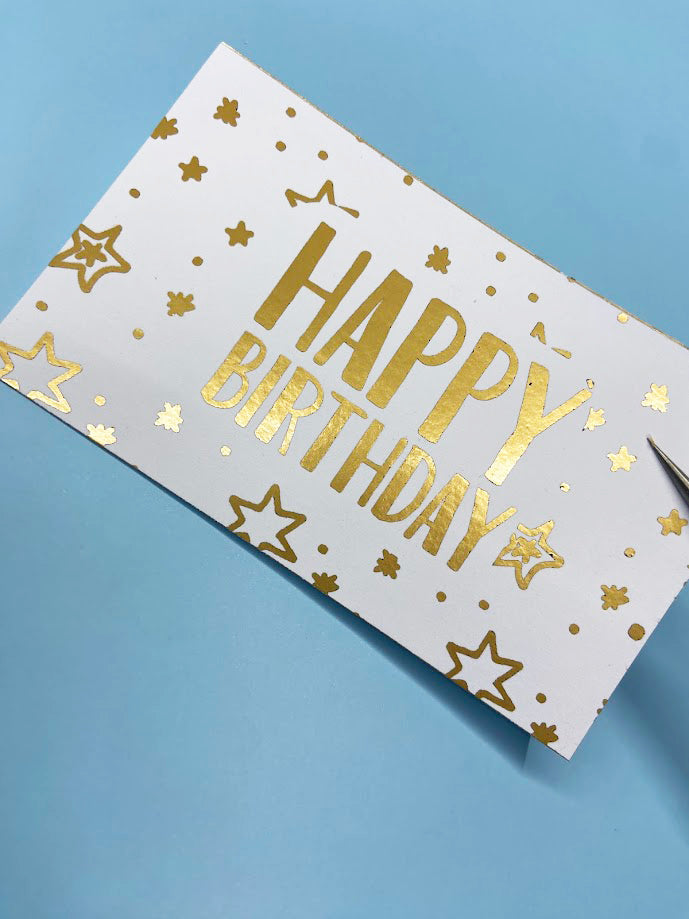 Papel Foil Luminos Holográficos Oro Mate