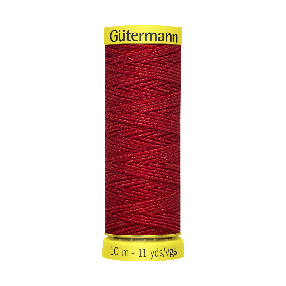 Hilo Gütermann Rojo elásticos para fruncidos y costuras elásticas de 10m caja con 5 carretes