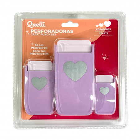 SET PERFORADORAS CORAZONES 3 PZAS QUELL
