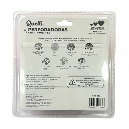SET PERFORADORAS CORAZONES 3 PZAS QUELL