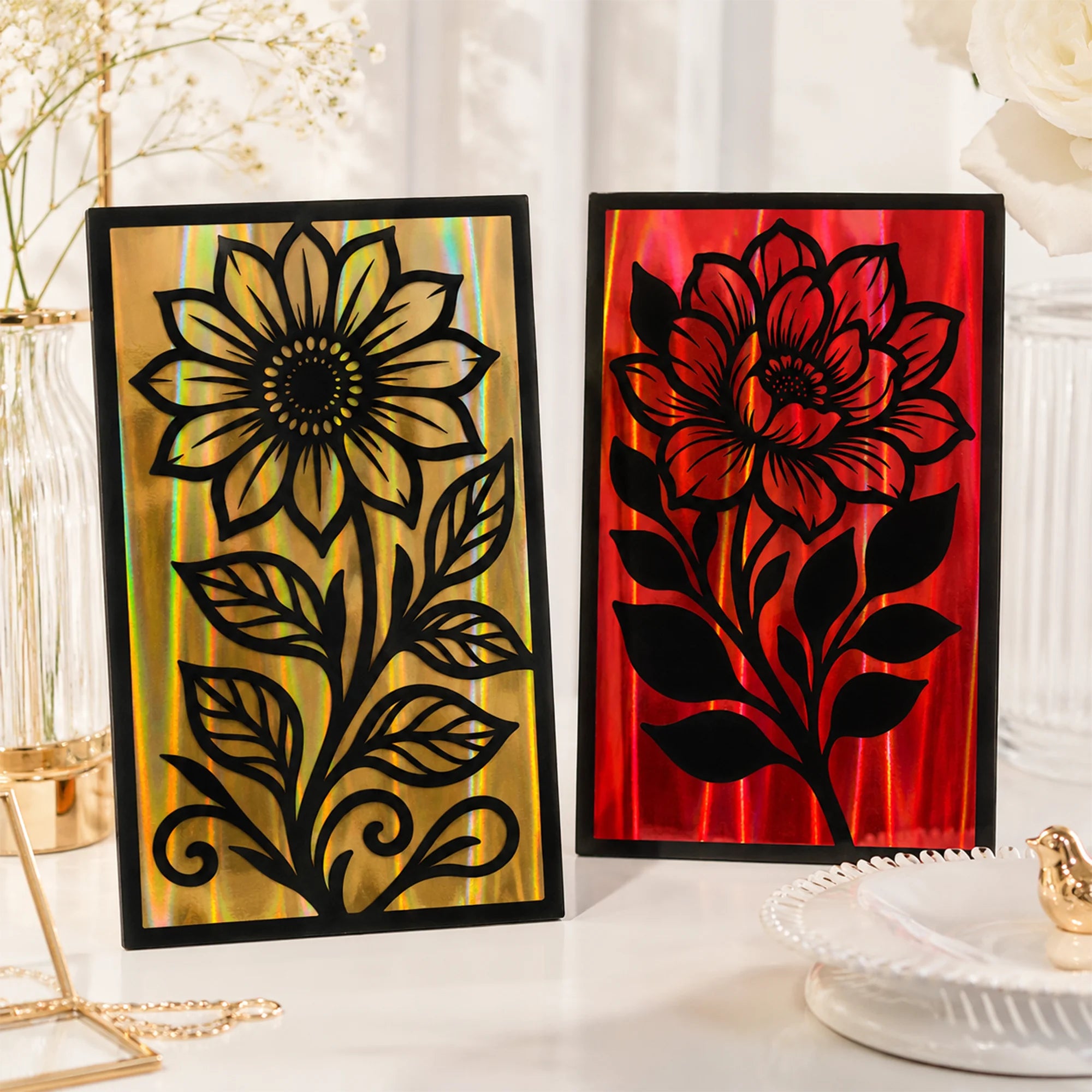 Cartulinas Holograficas 12x12" Quelli Paq 36pzs