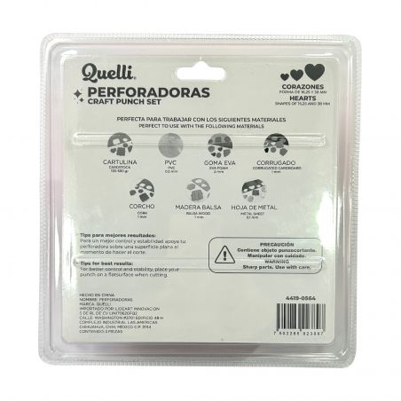 SET PERFORADORAS CORAZONES 3 PZAS QUELL