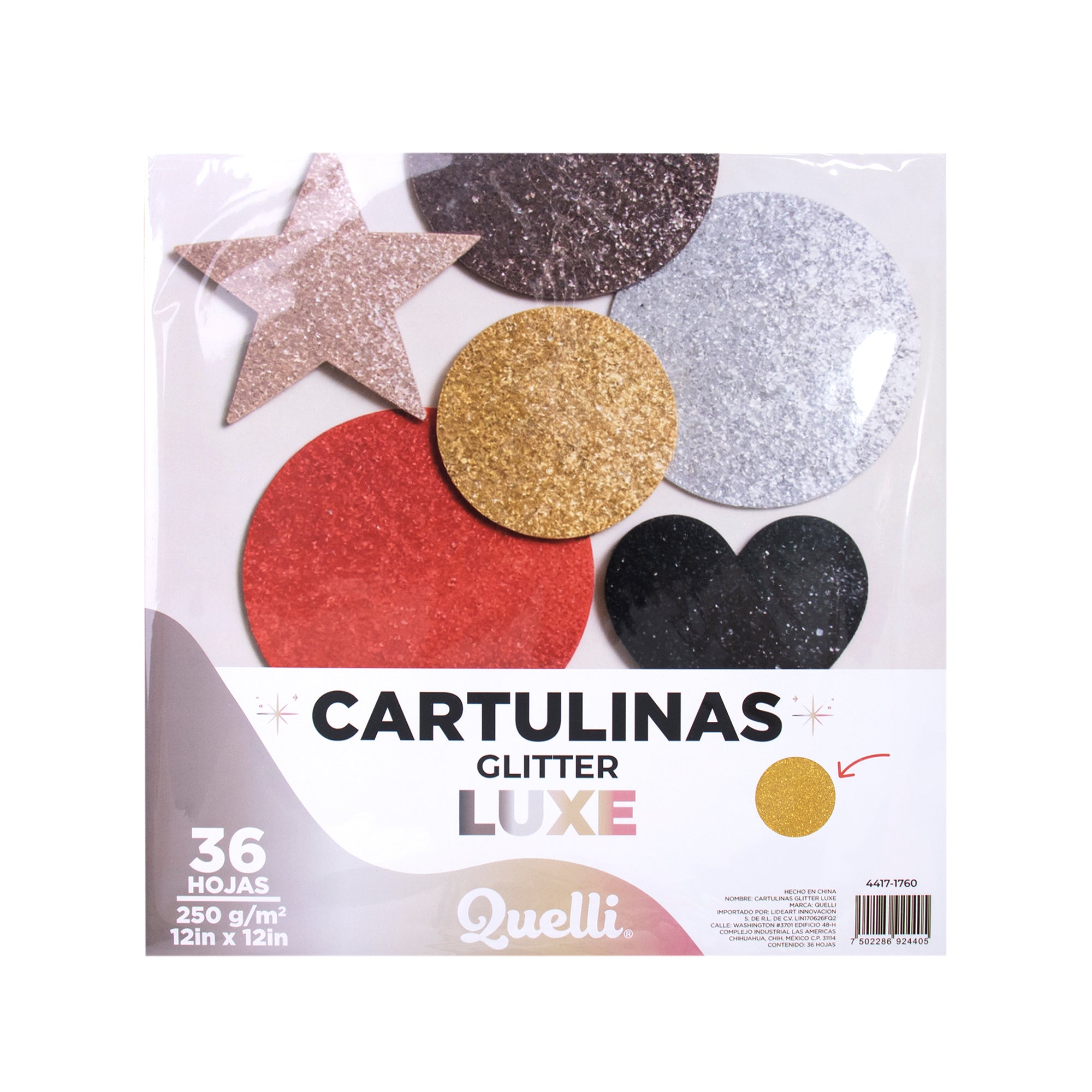 Cartulinas Luxe 12x12" Quelli Paq 36pz