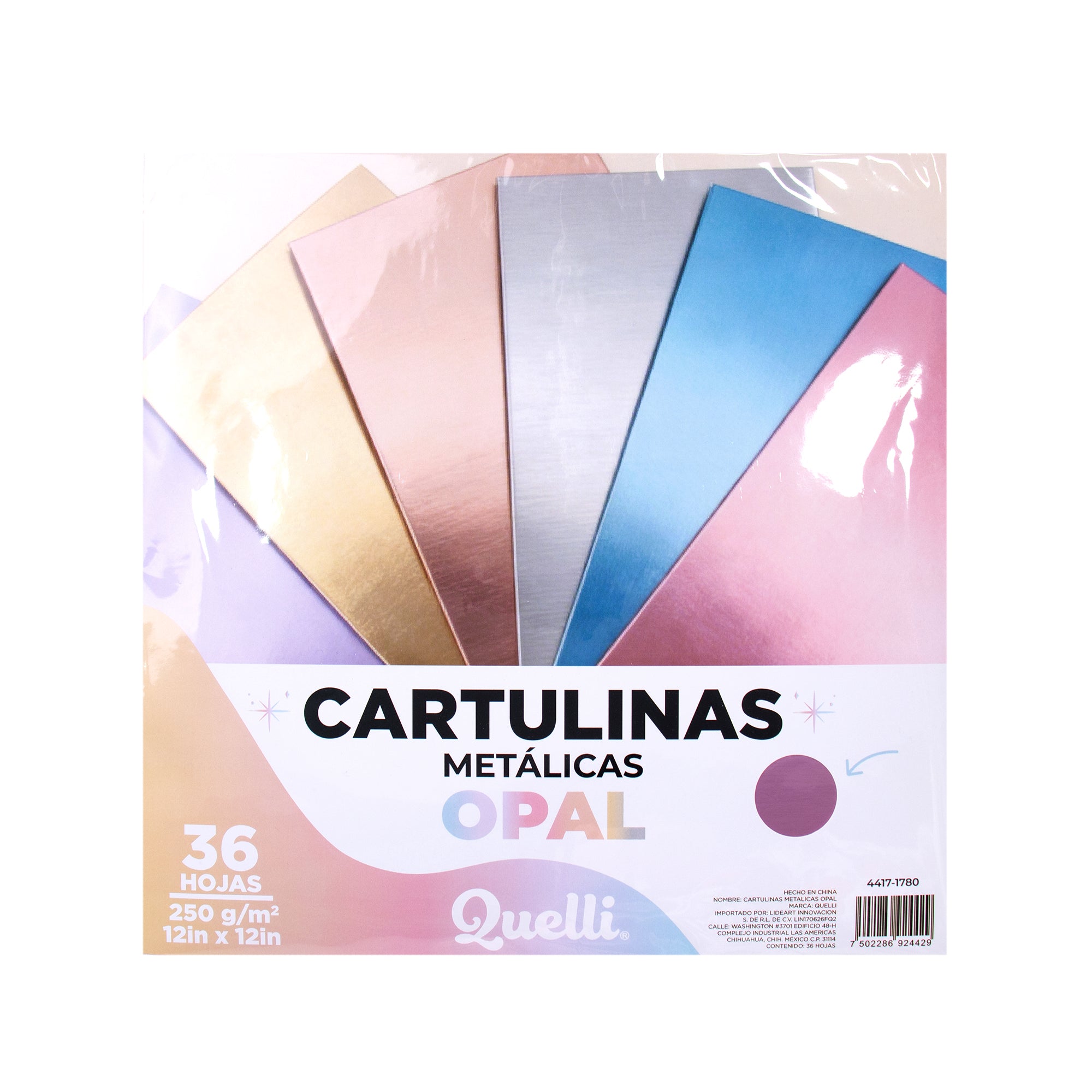 Cartulinas Opal 12x12" Quelli Paq 36pzs