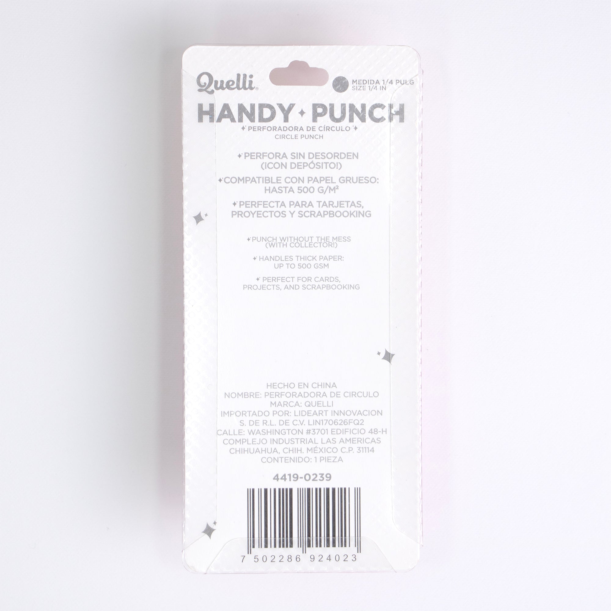 PERFORADORA HANDY PUNCH CIRCULO 1/4" QUELLI