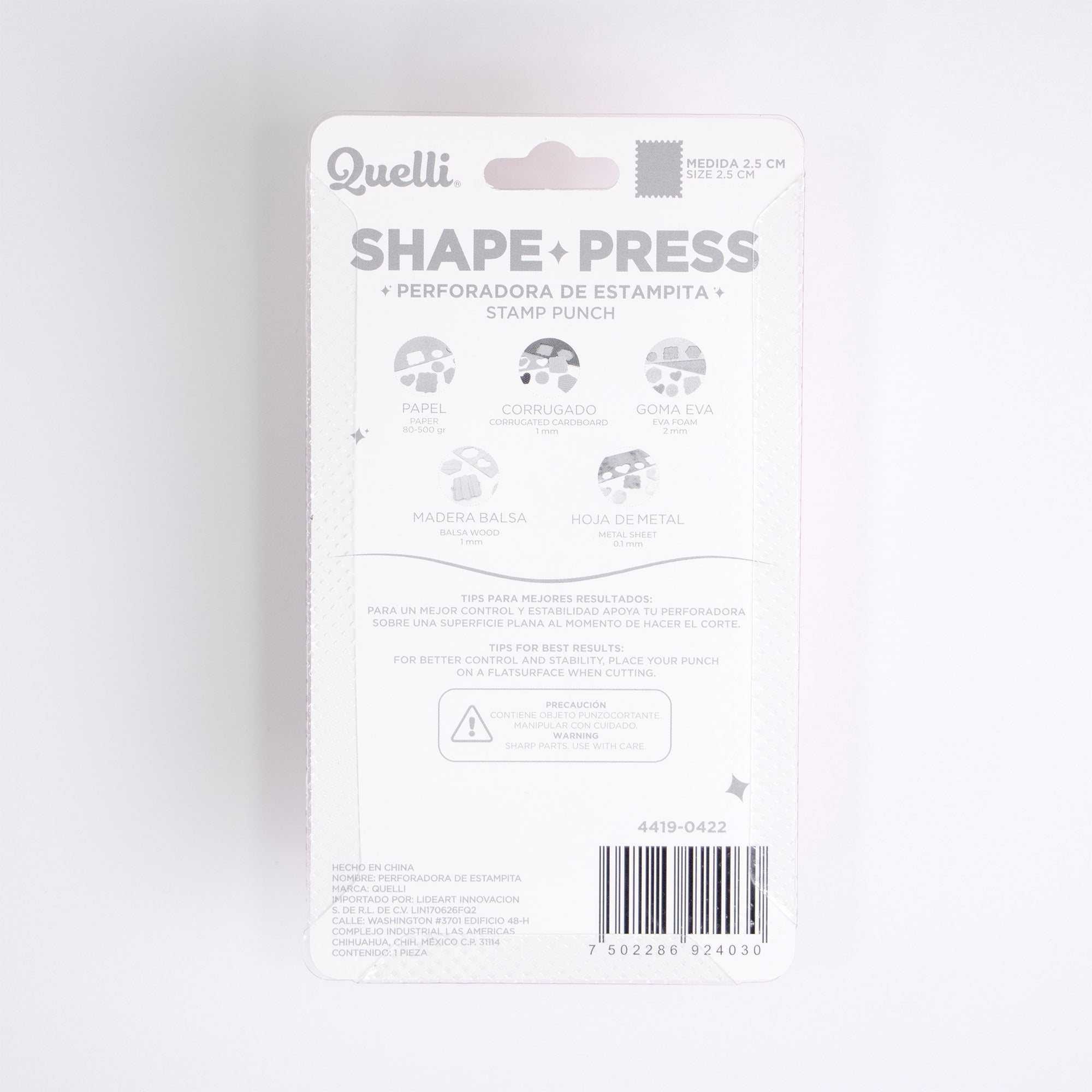 PERFORADORA PAPEL Y FOAMY ESTAMPITA 2.5 CM QUELLI