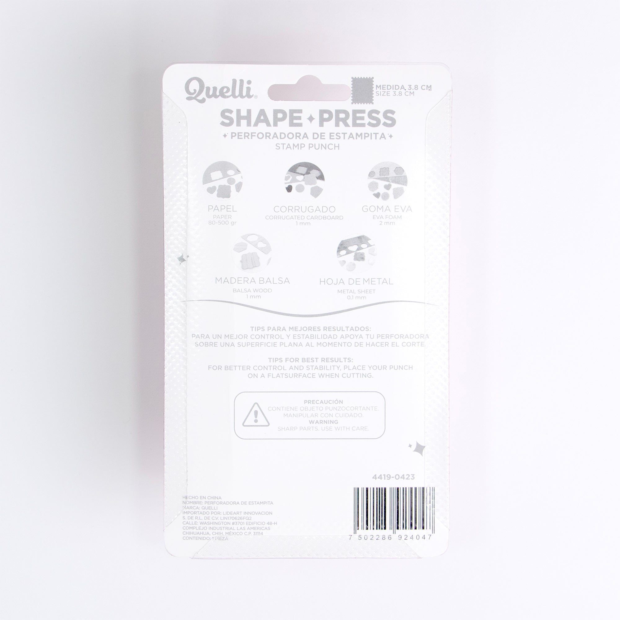 PERFORADORA PAPEL Y FOAMY ESTAMPITA 3.8 CM QUELLI