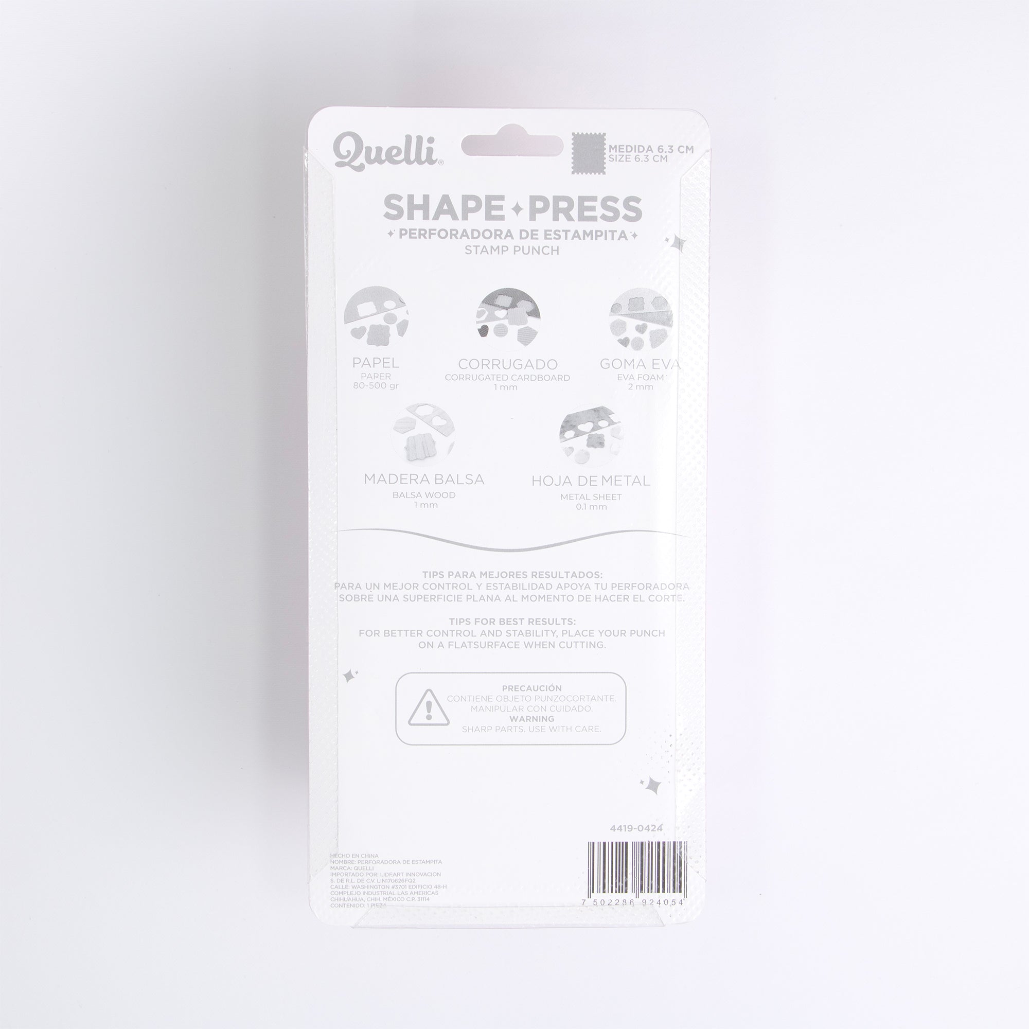 PERFORADORA PAPEL Y FOAMY ESTAMPITA 6.3 CM QUELLI